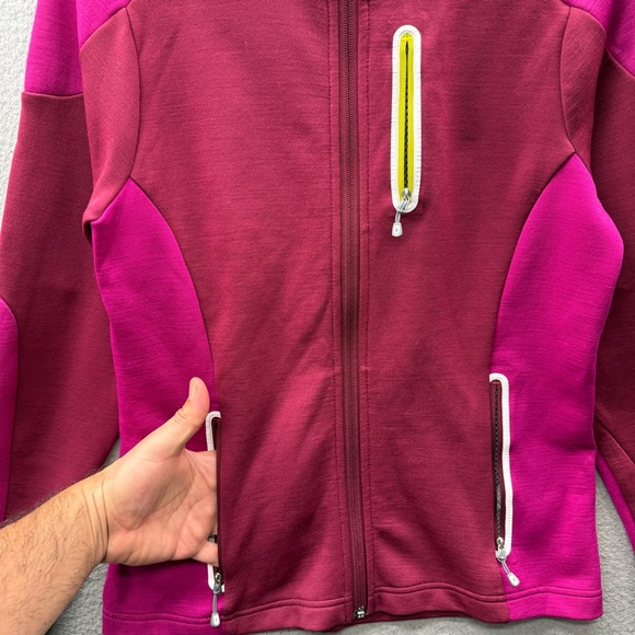 Smartwool full Zip Intraknit Hooded Merino Wool Jacket Magenta Berry Women’s M - Picture 12 of 16